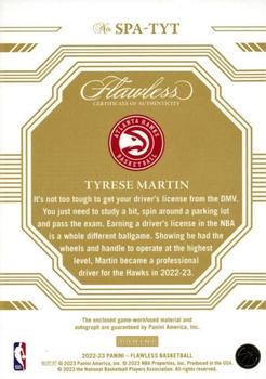 2022-23 Panini Flawless - Signature Prime Materials #SPA-TYT Tyrese Martin Back