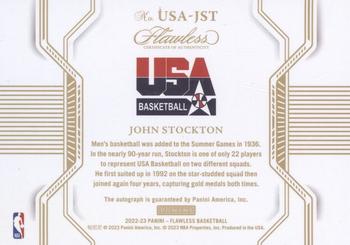 2022-23 Panini Flawless - USA Basketball #USA-JST John Stockton Back