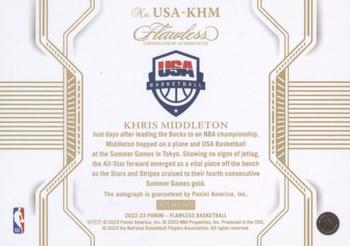 2022-23 Panini Flawless - USA Basketball Blue #USA-KHM Khris Middleton Back