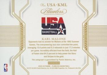 2022-23 Panini Flawless - USA Basketball Emerald #USA-KML Karl Malone Back