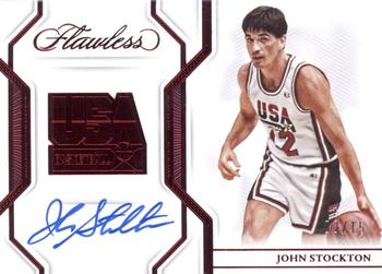 2022-23 Panini Flawless - USA Basketball Ruby #USA-JST John Stockton Front