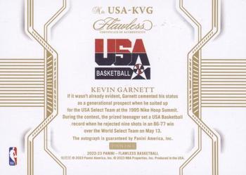 2022-23 Panini Flawless - USA Basketball Ruby #USA-KVG Kevin Garnett Back