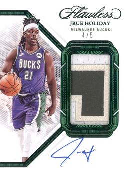 2022-23 Panini Flawless - Vertical Patch Auto Emerald #VPA-JHD Jrue Holiday Front