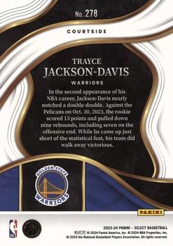 2023-24 Panini Select #278 Trayce Jackson-Davis Back