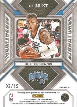 2023-24 Panini Prizm - Sensational Signatures Prizms Snakeskin #SS-XT Dexter Dennis Back