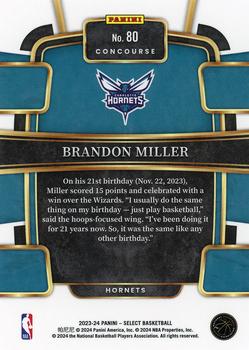 2023-24 Panini Select - Blue (Retail Base) #80 Brandon Miller Back