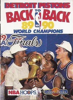 1990-91 Hoops - Commemorative Detroit Pistons Collect-A-Book #NNO Detroit Pistons Back-to-Back World Champions Front