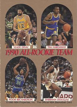 1990-91 Hoops - All-Rookie Team #NNO David Robinson / Vlade Divac / Tim Hardaway / Pooh Richardson / Sherman Douglas Back