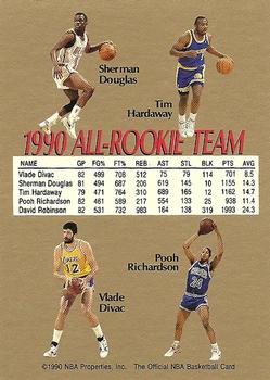 1990-91 Hoops - All-Rookie Team #NNO David Robinson / Vlade Divac / Tim Hardaway / Pooh Richardson / Sherman Douglas Back