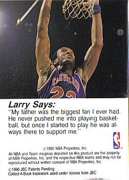 1990-91 Hoops Collect-A-Books #18 Larry Nance Back