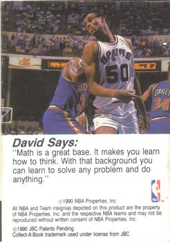1990-91 Hoops Collect-A-Books #34 David Robinson Back