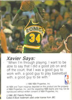 1990-91 Hoops CollectABooks #42 Xavier McDaniel Back