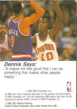 1990-91 Hoops Collect-A-Books #46 Dennis Rodman Back