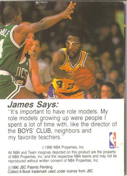 1990-91 Hoops Collect-A-Books #48 James Worthy Back