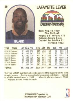 1989-90 Hoops Superstars #25 Lafayette Lever Back