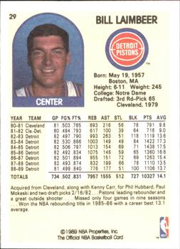 1989-90 Hoops Superstars #29 Bill Laimbeer Back