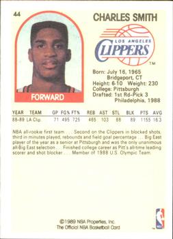 1989-90 Hoops Superstars #44 Charles Smith Back