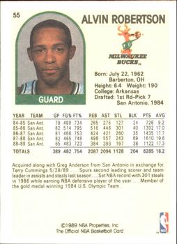1989-90 Hoops Superstars #55 Alvin Robertson Back