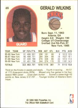 1989-90 Hoops Superstars #65 Gerald Wilkins Back