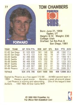 1989-90 Hoops Superstars #77 Tom Chambers Back
