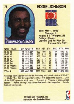 1989-90 Hoops Superstars #78 Eddie Johnson Back
