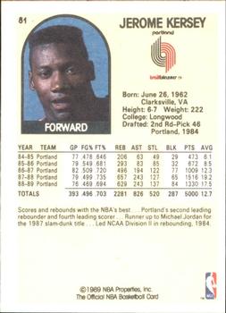 1989-90 Hoops Superstars #81 Jerome Kersey Back