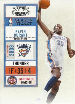 2010-11 Playoff Contenders Patches #27 Kevin Durant Front