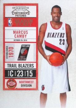 2010-11 Playoff Contenders Patches #22 Marcus Camby Front