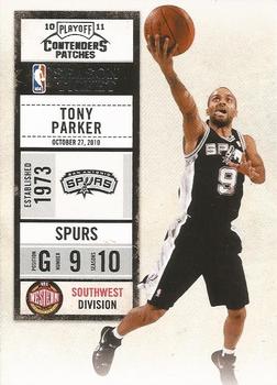 2010-11 Playoff Contenders Patches #43 Tony Parker Front