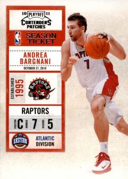 2010-11 Playoff Contenders Patches #66 Andrea Bargnani Front