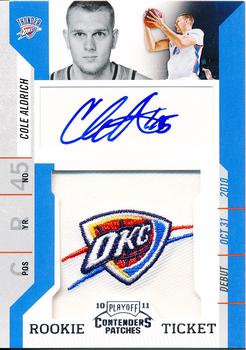 2010-11 Playoff Contenders Patches #111 Cole Aldrich Front