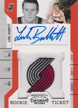 2010-11 Playoff Contenders Patches #116 Luke Babbitt Front