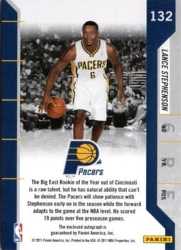 2010-11 Playoff Contenders Patches #132 Lance Stephenson Back