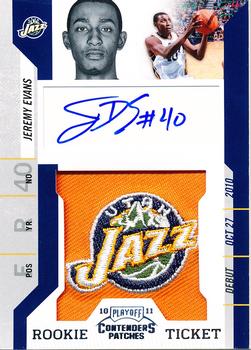 2010-11 Playoff Contenders Patches #139 Jeremy Evans Front