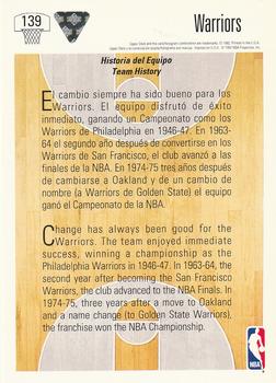 1991-92 Upper Deck Spanish #139 Golden State Warriors Team History Back
