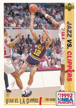 1991-92 Upper Deck Spanish #163 Utah vs. L.A. Clippers Front
