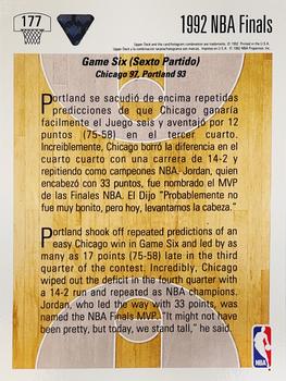 1991-92 Upper Deck Spanish #177 Chicago vs. Portland Back