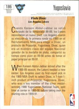 1991-92 Upper Deck Spanish #186 Vlade Divac Back