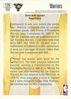 1991-92 Upper Deck Italian #139 Golden State Warriors Logo Back