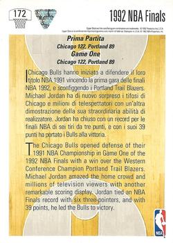 1991-92 Upper Deck Italian #172 Chicago vs. Portland Back