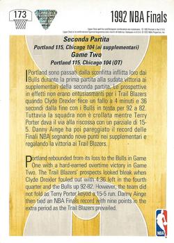 1991-92 Upper Deck Italian #173 Chicago vs. Portland Back