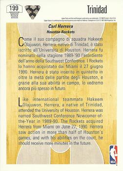 1991-92 Upper Deck Italian #199 Carl Herrera Back