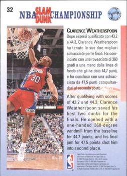 1992-93 Upper Deck European (Italian) #32 Clarence Weatherspoon Back