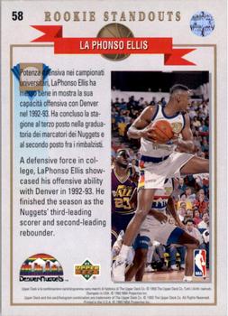 1992-93 Upper Deck European (Italian) #58 LaPhonso Ellis Back