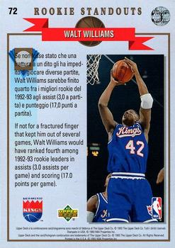 1992-93 Upper Deck European (Italian) #72 Walt Williams Back