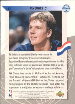 1992-93 Upper Deck European (Italian) #83 Rik Smits Back