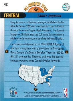 1992-93 Upper Deck European (French) #42 Larry Johnson Back