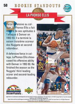 1992-93 Upper Deck European (French) #58 LaPhonso Ellis Back