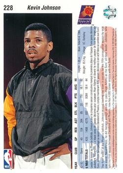 1992-93 Upper Deck European (French) #228 Kevin Johnson Back