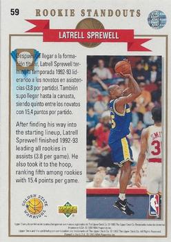 1992-93 Upper Deck European (Spanish) #59 Latrell Sprewell Back
